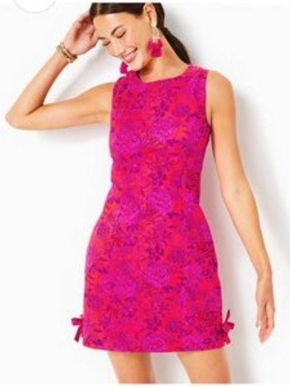 Lilly Pulitzer Mila Stretch Cotton Sleeveless Shift Dress in Amaryllis Red